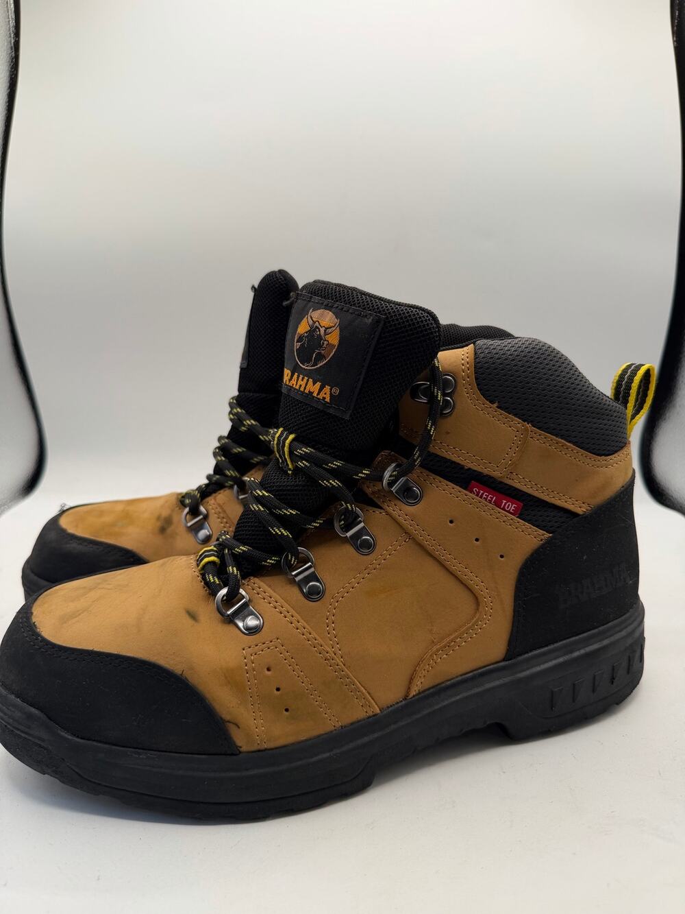 Brahma Appaloosa Mens Size 10 Steel Toe Work Boots-Tan Brown-MNBR43EZ001 F2413